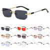 Y2K Frameless Sun Glasses UV400 Shades Retro Rimless Rectangle Sunglasses for Women & Men