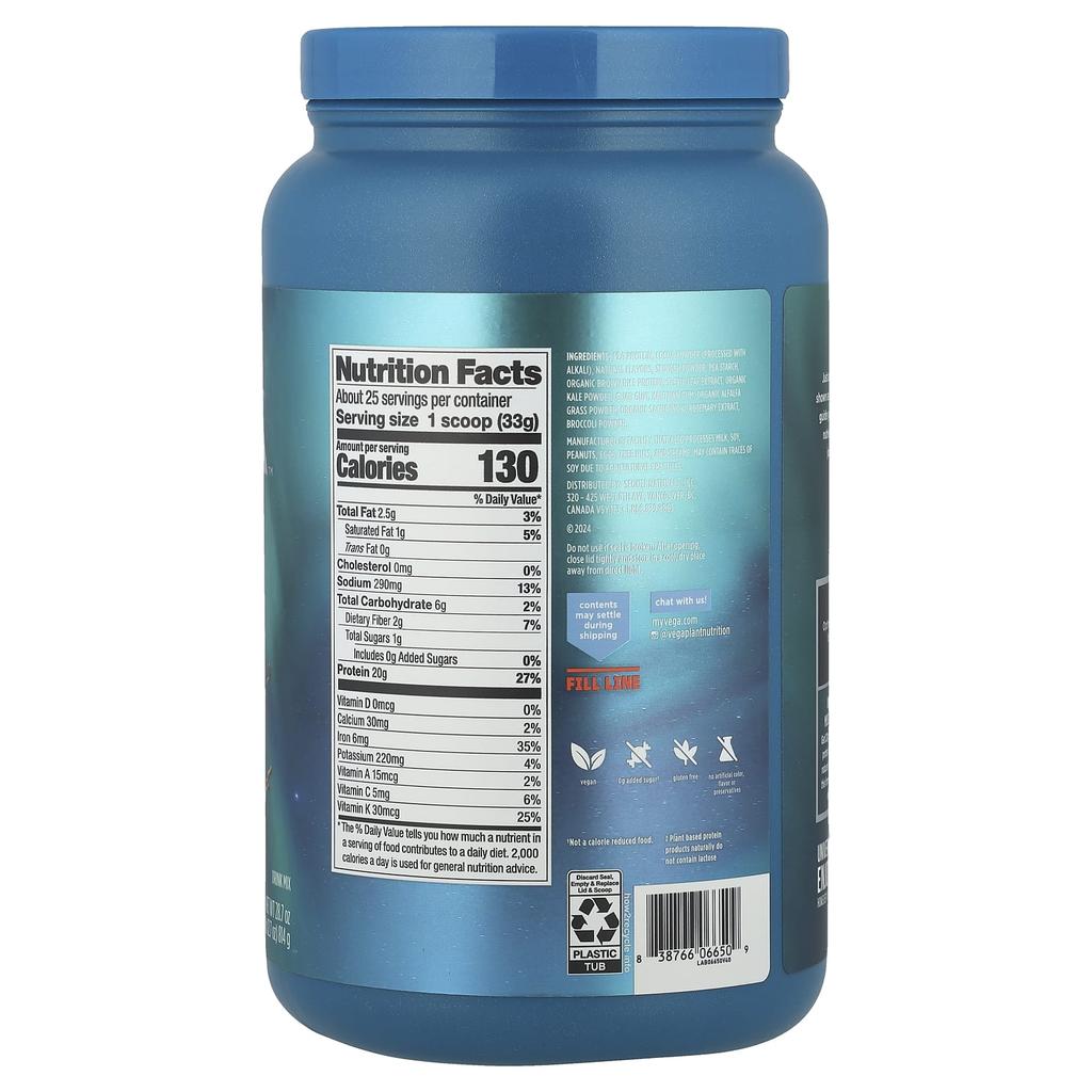 Plant Protein, Premium Protein + Supergreens™, Creamy Chocolate Flavor, 814G (1Lb 12.7Oz)