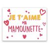 [A3619] - White Pink 'Maman' Ceramic Magnet (I Love You My Mamounette) - 8x6cm