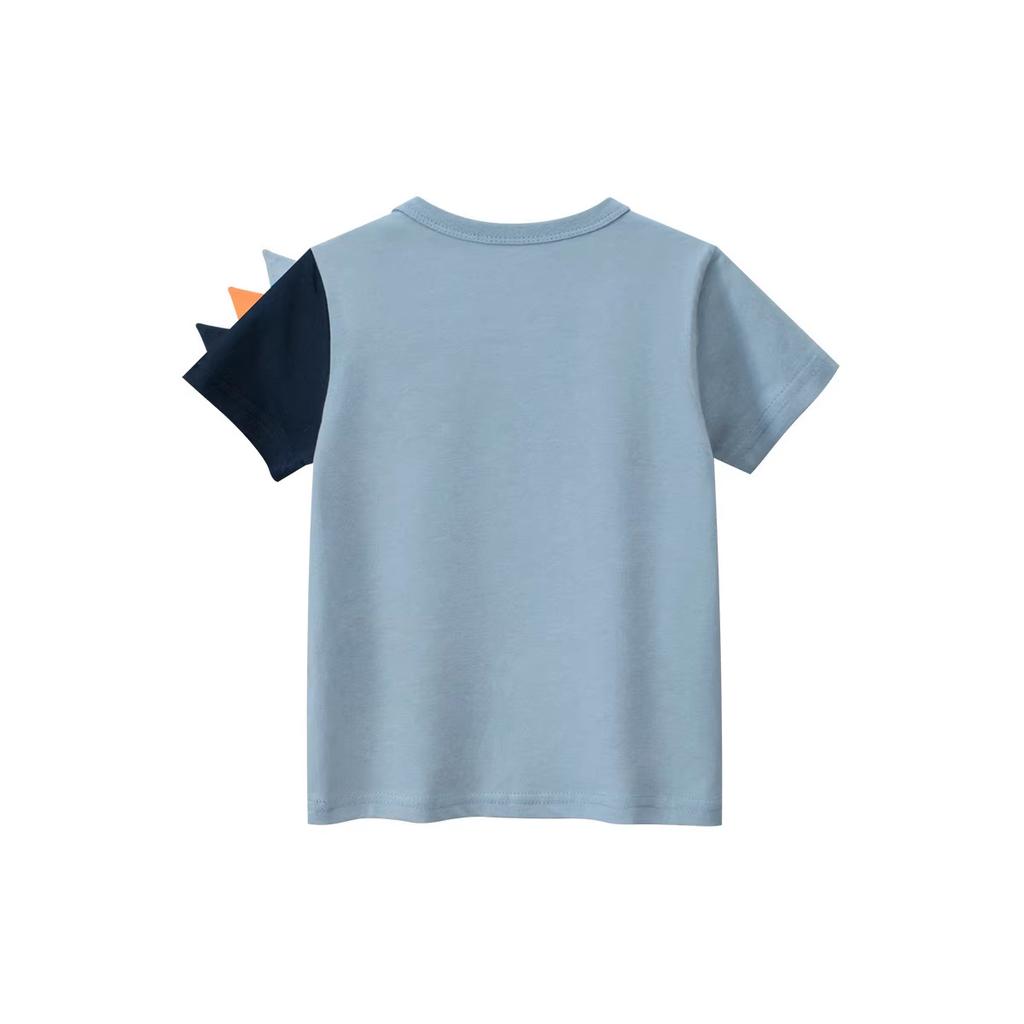 Korean Summer Boys Dinosaur Print Short Sleeve T Shirt for Toddlers