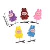 6 шт. Kawaii Labubu Spring Hair Clip 3D Cartoon Doll Hairpins Duckbill Clip Headbill Children's Hair Accessories Party Decorations