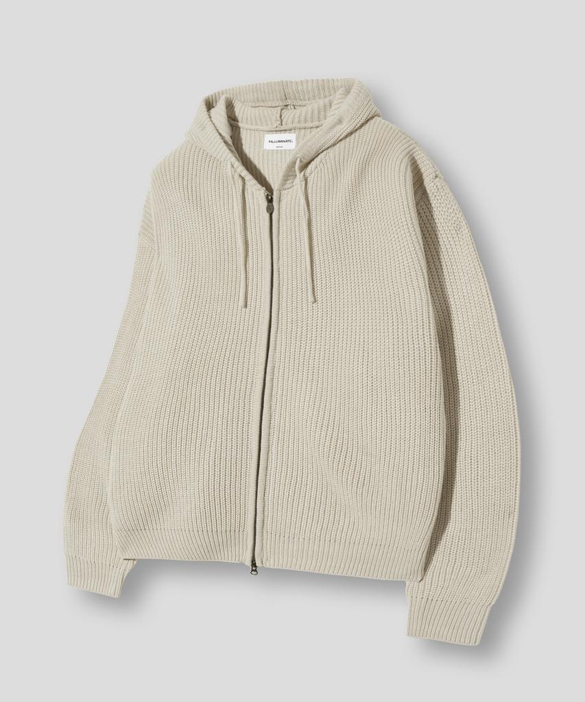 FILLUMINATE Subdude Knit Hooded Zip-Up - Ivory