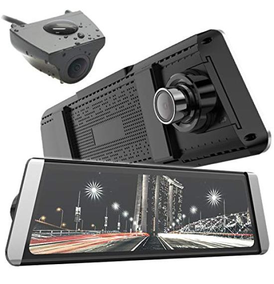Front and Rear Camera Drive Recorder with Digital Inner Dual HD Night Parking and 32GB SD Card Included Mirror, G-Sensor, Wide-Angle, Cameras, GPS,