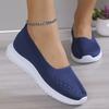 Fashion Breathable Knitting Flats Shoes Women Summer Slip-On Soft Bottom Loafers Woman Lightweight Casual Mesh Walking Shoes Large Size