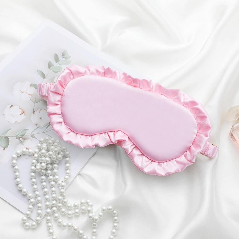 Soft Texture Silk Ruffle Sleep Eye Mask Silk Material Blackout Eye Patches Better Sleep