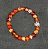 8mm Fiery Orange Gemstone Beads, Bracelet with Dragon Charm, Bold & Powerful Gemstone  Style, Gift for Men's and Women's Gift