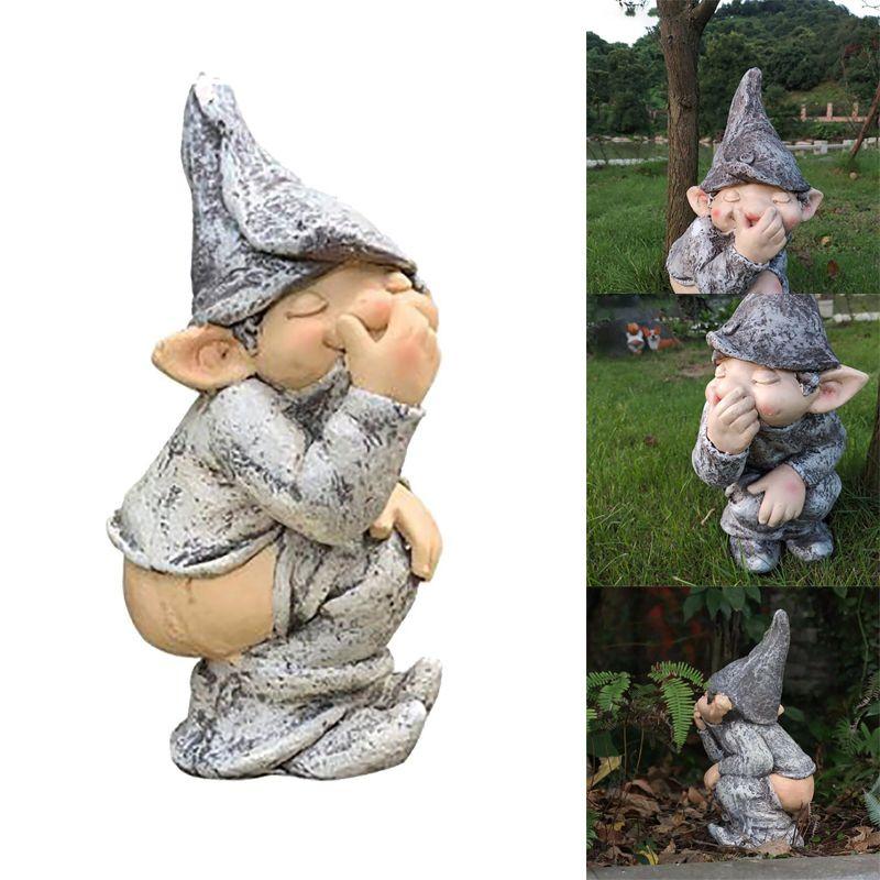 Unique Pooping Gnome Statue Garden Decor Elf Figurine Mold With Realistic And Humorous Features
