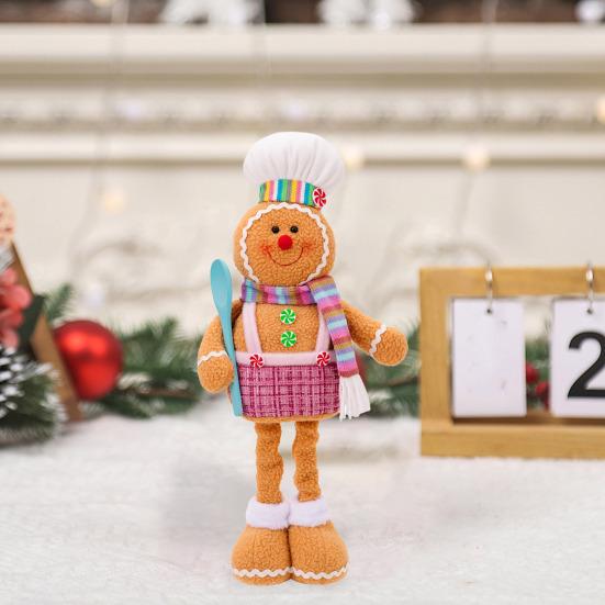 Рождественские пряничные кукольные украшения, плюшевая кукла с выдвижными ногами и шарфом, набитая кулинарией