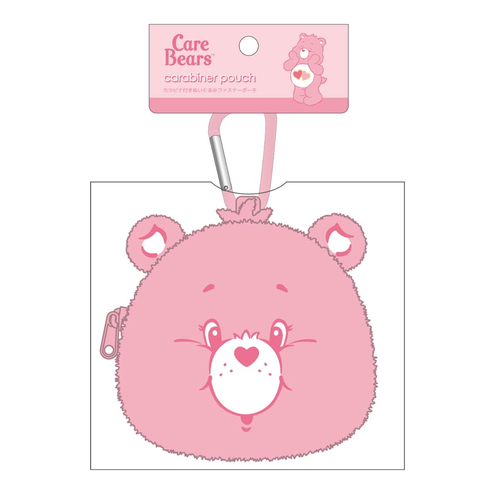 Tees Factory Care Bears Love A Lot Bear Plush Zipper Pouch with Carabiner, CB-5544234LA