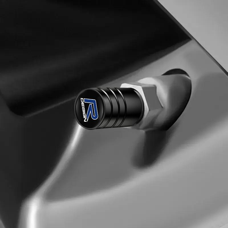 1Set Car Styling Metal Wheel Tire Valve Caps Dust Accessories For Rdesign Volvo V50 AWD XC40 Polestar V60 S90 V70 S40 S70 T6 S80