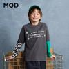 MQD Boys' Asymmetrical Stripe Color-block Long Sleeve T-Shirt