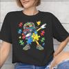Dabbing Puzzle Autism Awareness Print T Shirts Men Women Pure Cotton Tee Shirt Clothes