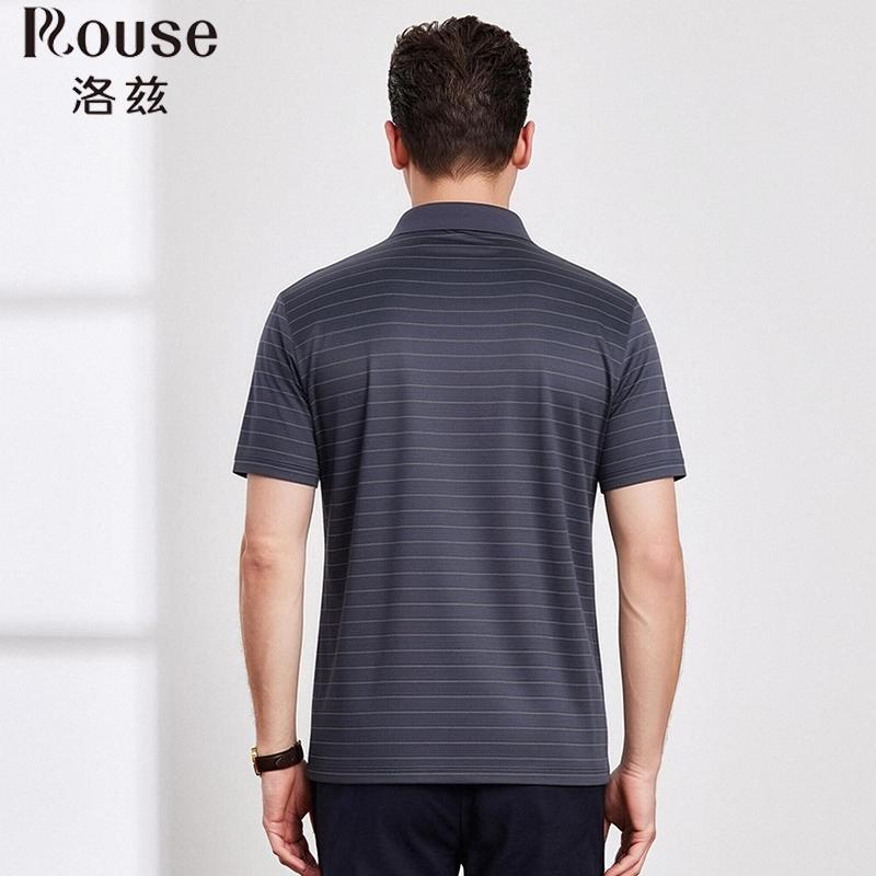 [Acetate Fiber&Mulberry Silk] Short Sleeve Collar T-shirt Business Casual Loose Polo Shirt Skin friendly and Smooth