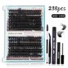 Diy False Eyelashes Single Tuft Of Hair 238 Tufts 80D + 100D Dense With Eyelash Glue Tool Set