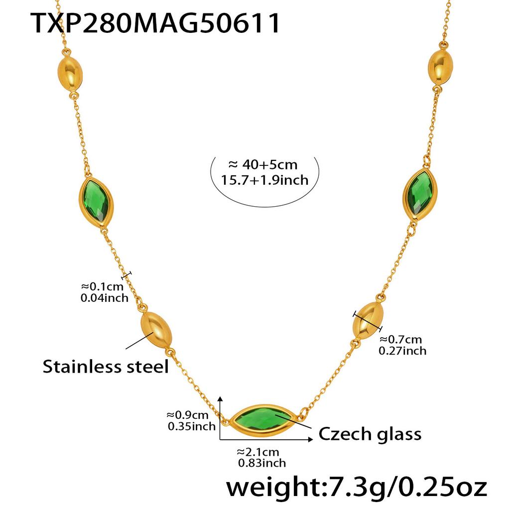 6 Цветов Граненые Чешские Стеклянные Ожерелья Браслеты Висячие Серьги на Нержавеющей Стали Цепочка Ожерелье Браслет Серьга Для Женщин