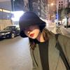 Рыбацкая шляпа женская тонкая черная солнцезащитная шляпа k-styleлегко сочетаетсяяпонский стиль панама модная закрывающая лицо шляпа-таз
