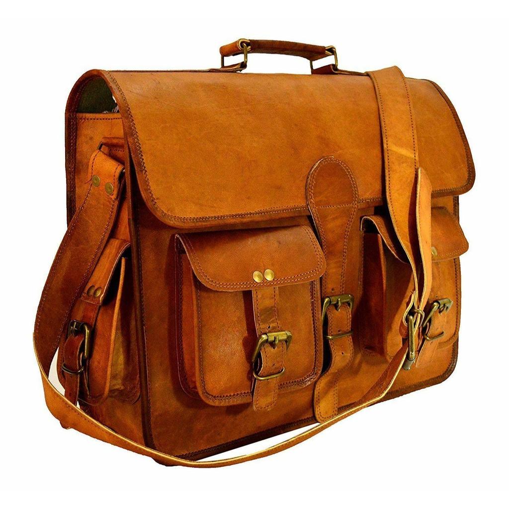 Новая винтажная коричневая кожаная сумка-мессенджер из натуральной кожи, сумка для ноутбука, портфель