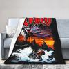 Dio Genre Rock The Last in Line Tour Blanket Flannel Summer   Multifunction Super Warm Throw Blanket for Home Car Bedding Throws