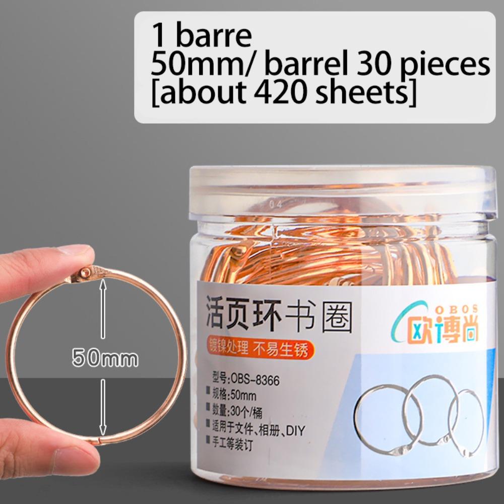 Golden Metal DIY Albums Loose-leaf Book Hoops Binding Clip Metal Binder Ring Index Cards