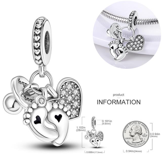 Подвески Plata Charms Of Ley 925 Elephant Katty Car Coffee, подвески, подходят для оригинального браслета Diy