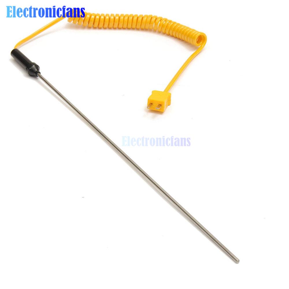 K-Type Thermocouple Stainless Steel Probe Temperature Controller Wire Sensor 100/300/500mm Stainless Steel Temperature Sensor