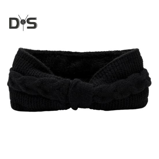 Зимняя флисовая повязка на голову, однотонная, с перекрученной текстурой, утолщенная, теплая, эластичная, удобная, вязаная, утепленная повязка на голову