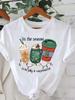 (Asian Size) Tree Lovely Style Cute New Year Tee Merry Christmas Festival O-neck Clothing Women's Top T Print Fashion Ladies Graphic T-shirts