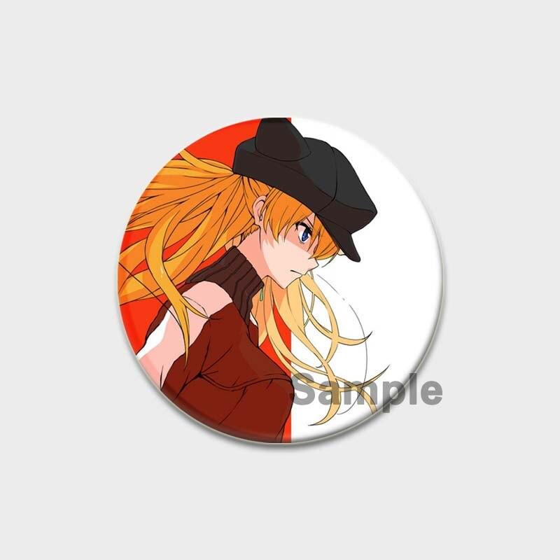 58 мм классическая аниме брошь из ЭВА, мультяшные булавки для лацканов, аксессуары для одежды, шляпа, украшение для рюкзака, милые 58 мм, круглые значки, булавка, эстетическая