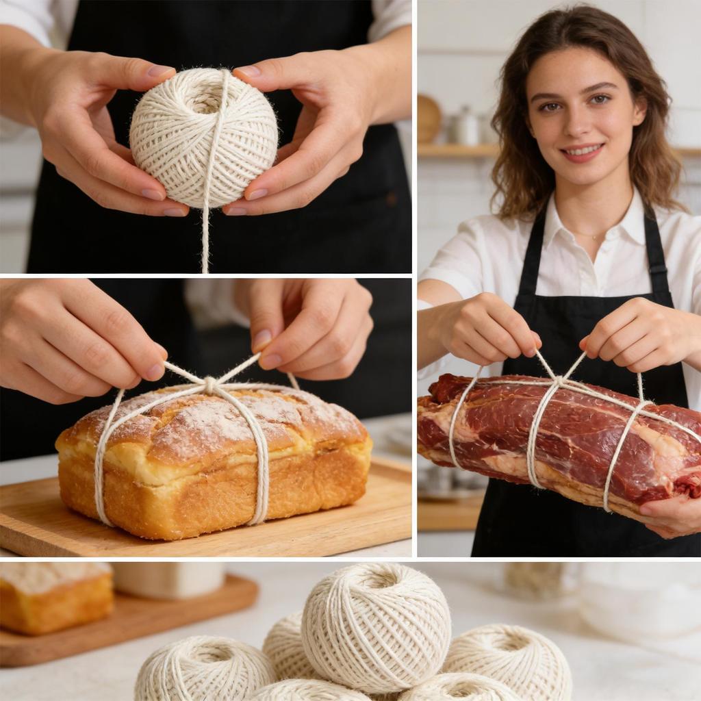 85 м Пищевая мясницкая нить 2 мм Хлопок для рукоделия и кулинарии Мягкая натуральная кухонная нить для жарки мяса, упаковки, поделок