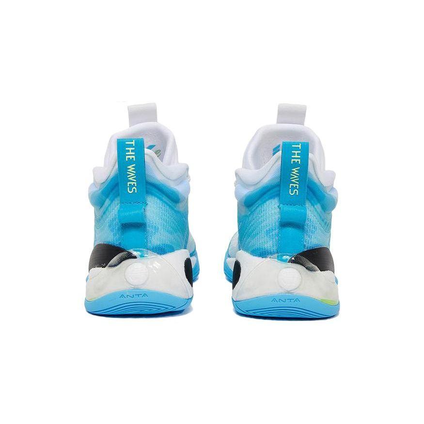 Anta Баскетбольные кроссовки KT7 Thompson VII Nitrogen Technology с высоким верхом, детские кроссовки белого и синего цвета 312221130-1