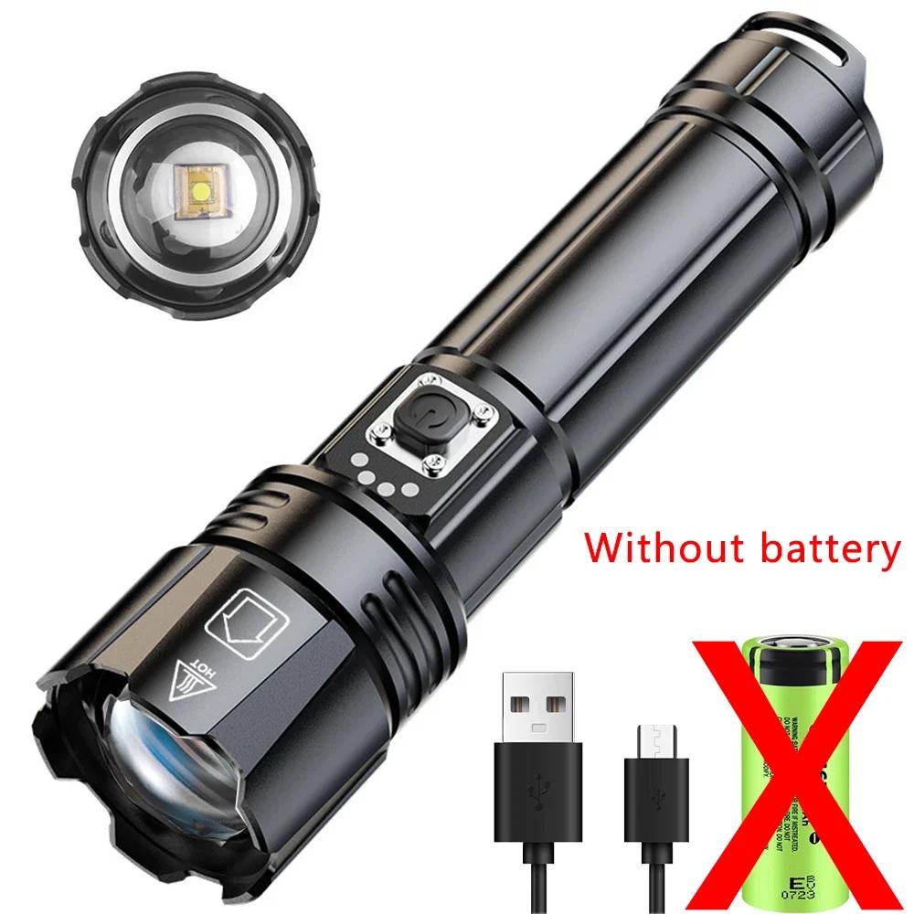 Мощный фонарик LEP с зарядкой от USB, масштабируемый, аварийный фонарь, сверхъяркий прожектор, тактический фонарь для кемпинга с большим радиусом действия