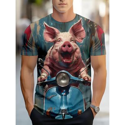 Смешная футболка с принтом свиньи для мужчин и женщин, 3D-печать, летняя, с коротким рукавом, с круглым вырезом, повседневная футболка, топ для мужчин, новинка, животное, Харадзюку, Y2k, топы