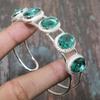 Indicolite Tourmaline Gemstone Solid 925 Sterling Silver Handmade Cuff Jewelry Bangle Adjustable
