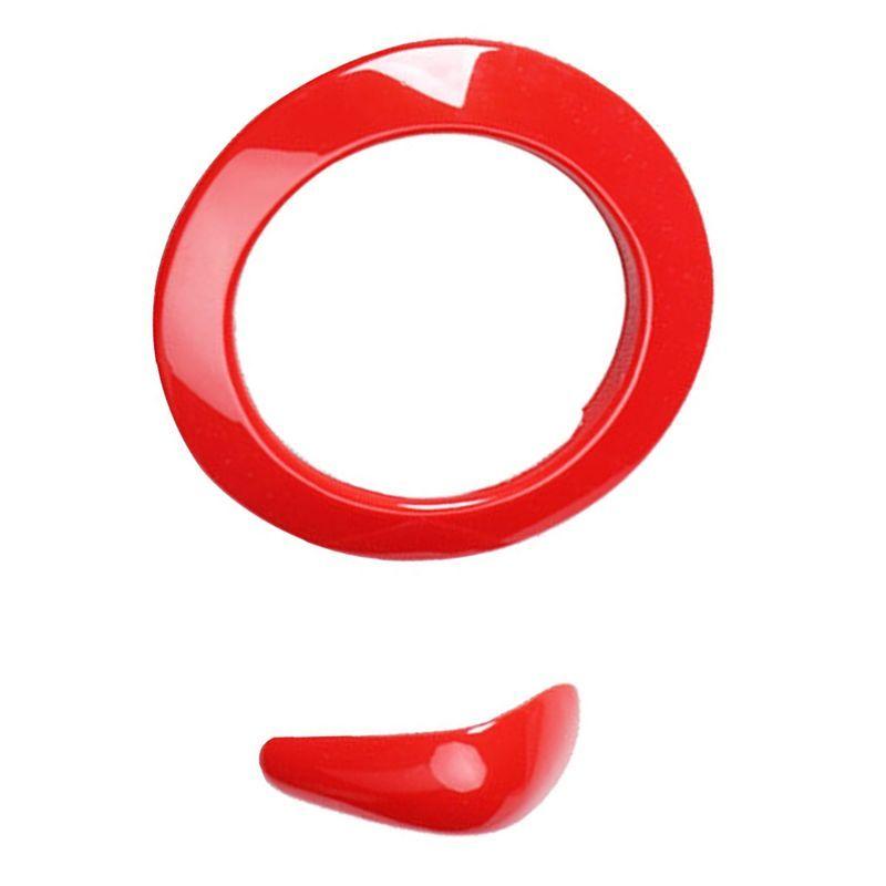 2PCS Gear Shift Knob Cover Trim Shift Lever Decorative Cover Replacement Parts Accessories For Hyundai Veloster 2011-2017 Red