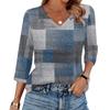 Women's T Shirt Print 3/4 Sleeve Daily Weekend Fashion Basic V- Neck Regular Top