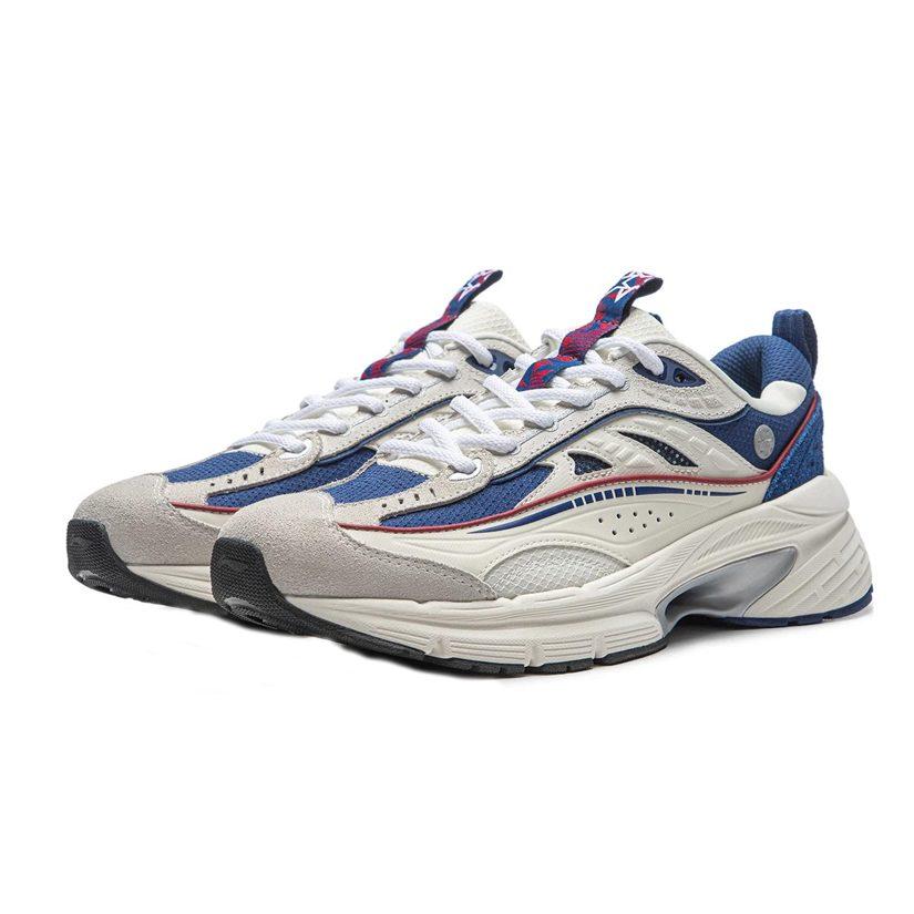 Li Ning Comet LITE Yi Star LITE Амортизация Скользкая подошва Низкие Повседневная обувь Мужские Белый Синий AGCT503-2