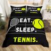 Tennis Bedding Set Full Size Sports Theme Comforter Cover Tennis Lover Duvet Cover Ball Games Yellow Black White Quilt Cover