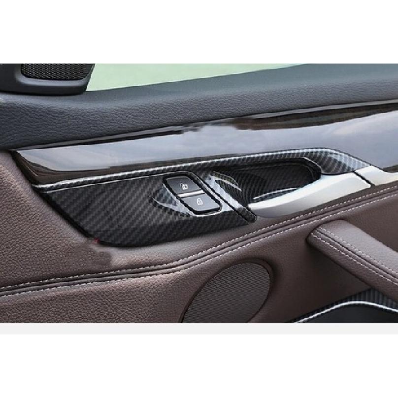 ABS Carbon Fiber Interior Door Handle Bowl Cover For BMW X5 F15 X6 F16 2014-18