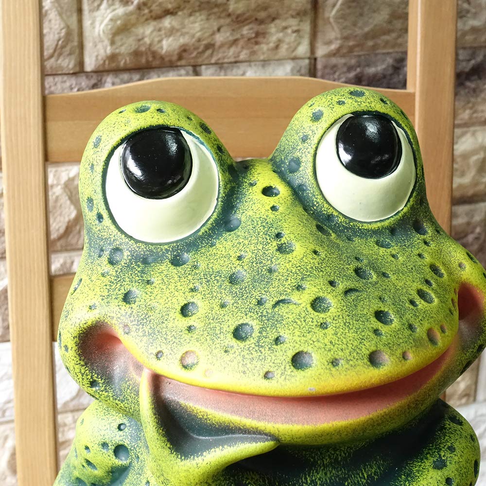 Португальский орнамент, терракотовая неглазурованная керамика, фигурка лягушки Нарухесо-кун (37см) ПТО-1397г