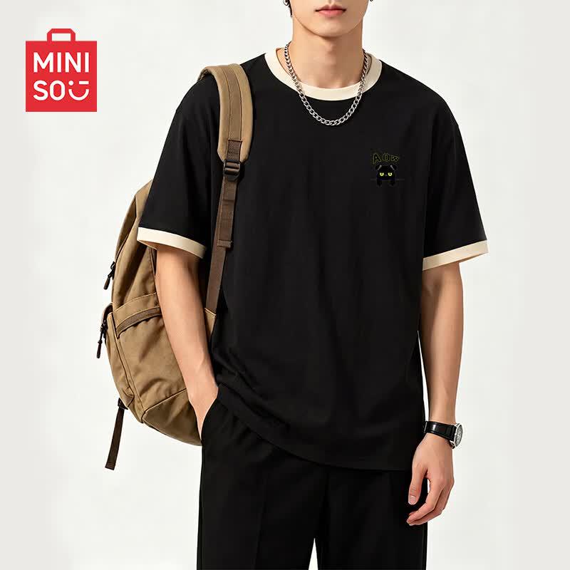 MINISO Men's Summer American Street Style Pure Cotton T-Shirt
