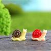Snail Figurine Miniature Statue Decoration For Mini Fairy Garden Micro Landscape Cartoon Animal Resin Craft