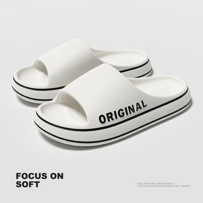 Нескользящие парные сандалии для мужчин и женщин - домашние шлепанцы для ванной комнаты с пробковой стелькой, удобные нескользящие пляжные тапочки