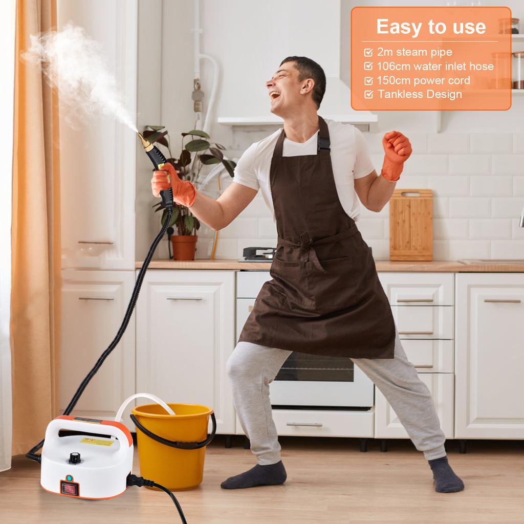 Portable Steam Cleaner 1500W High Temperature High Pressure Mobile Cleaning Machine Steam Cleaner
