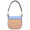 Coach Kleo 17 Сумочка на плечо с пряжкой-седло, Color Block, клапан, кожаная, подмышку, кросс-боди, на плечо, маленькая, женская, светло-голубой, хаки C8744-IMTUZ