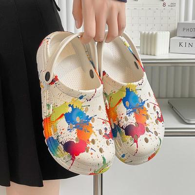 Женские летние босоножки на высоком каблуке 2025: Закрытый носок, Толстая подошва, Милый стиль для ношения на улице и дома