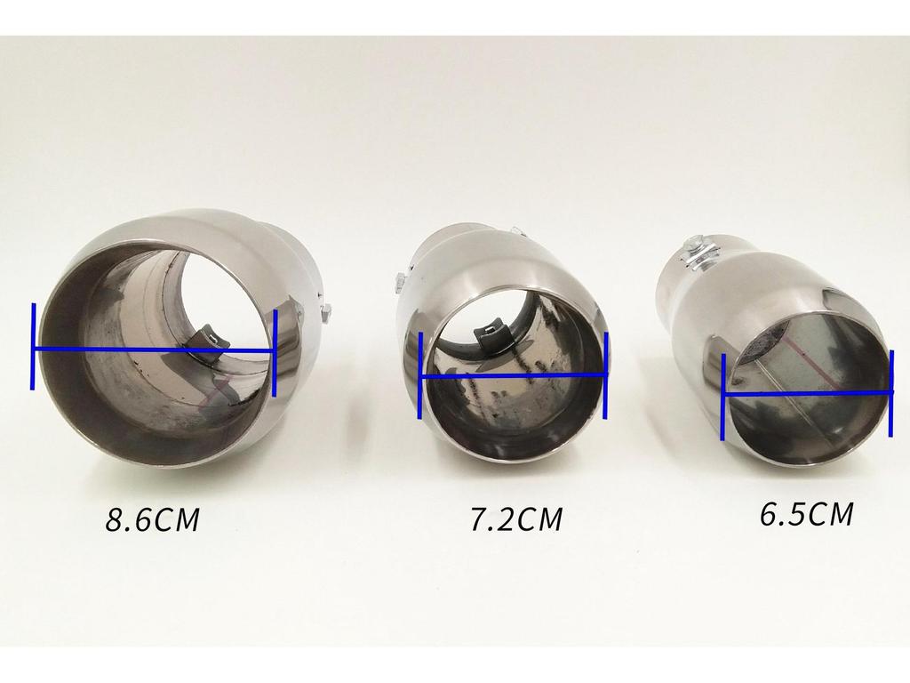 6021 Full-Color Stainless Steel Exhaust Tailpipe for Small Cars - Silver, Titanium, and Blue