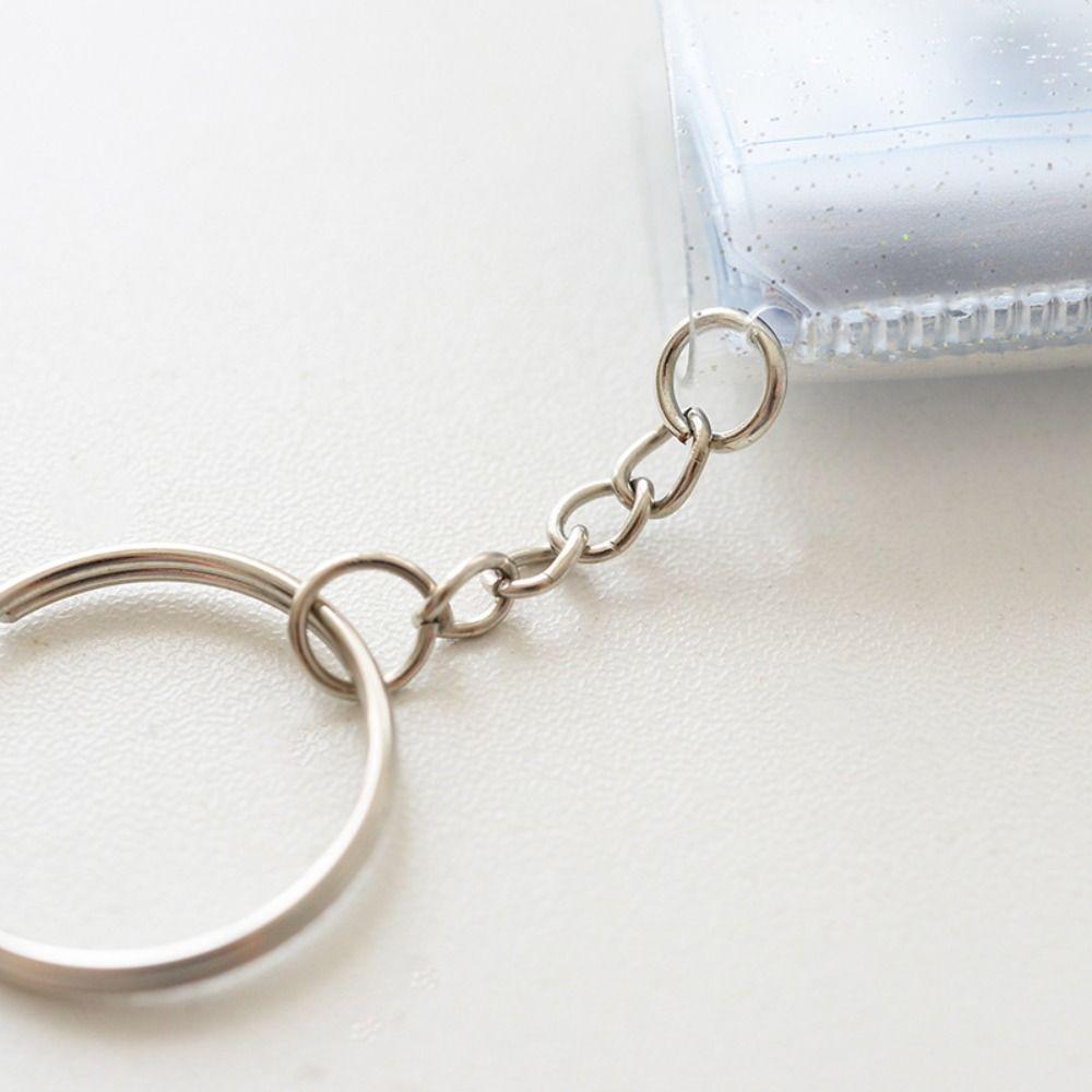 3PCS PVC Mini Photo Albums 2 Inches Photo Storage Key Chain For Photos Cards