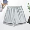 Men Shorts Solid Color Design Elastic Waist Sport Shorts with Pockets Breathable Casual Style Shorts