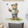 Мультфильм Медведь-гольфист Детская спальня Детский сад Домашнее украшение стены Наклейки на стену