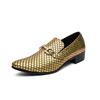 Fashion New Men Glitter Gold Silver Fish Scale Pattern Oxford Formal Shoes Male Wedding Prom Homecoming Flats Sapato Social Masculino